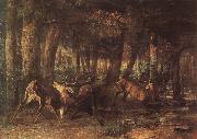 Gustave Courbet The War between deer oil painting artist